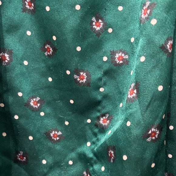 Vintage Koret Polkadot Button-down Bow Satin Blouse with Purple Shaped Accents - Picture 2 of 4